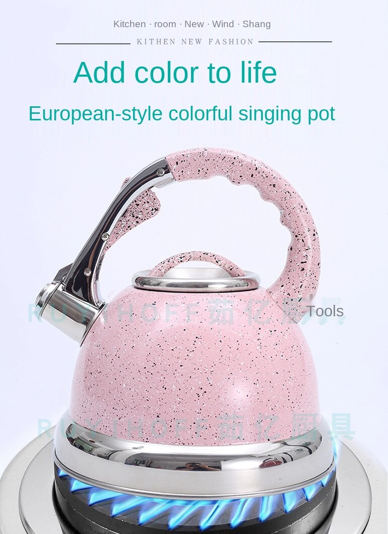 Stainless Steel Coffee Teapot Induction Whistle Tea Kettle Stove Tops 704G 3.5L