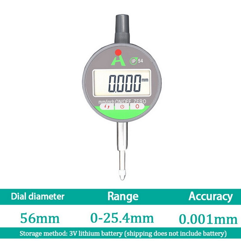 IP54 Digital Micrometer 0.01/0.001mm Electronic Micrometer Metric/Inch 0-12.7mm 0-25.4mm Precision Dial Indicator Gauge Met: Green