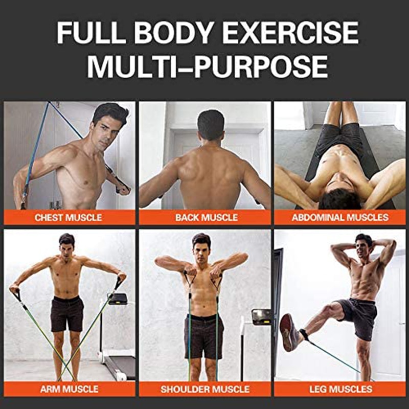 11 pièces/ensemble corde de traction exercices de Fitness bandes de résistance 100 livres d'entraînement de résistance adapté à l'entraînement de résistance familial
