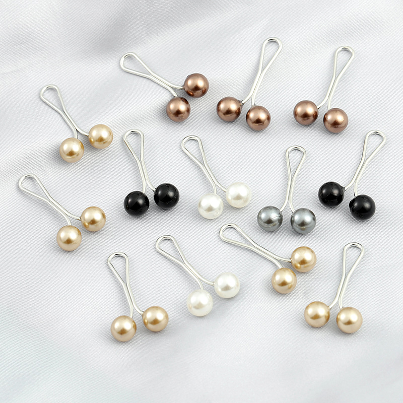 12 pièces/lot goutte perles broches femmes musulmanes châle écharpe Clips dame foulards Hijab pour femmes perle broche broche multicolore Hijab Clips