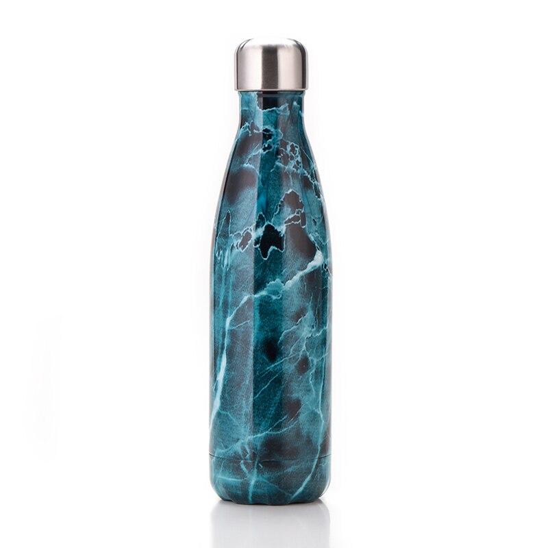 Roestvrijstalen Vacuüm Geïsoleerde Fles Water Lekvrije Dubbelwandige Cola Vorm Fles Houdt Drankjes Koud 24 H & 12 H: Blauw