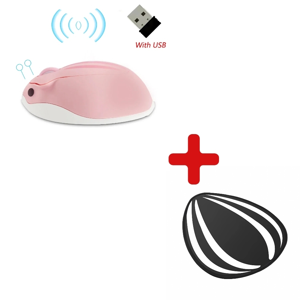 Nette Karikatur Bluetooth + 2,4G Hamster Maus Ergonomische 3D Optische Kreative freundlicher Sekretariat Heimat Computer Mäbenutzen für PC Laptop: Silber