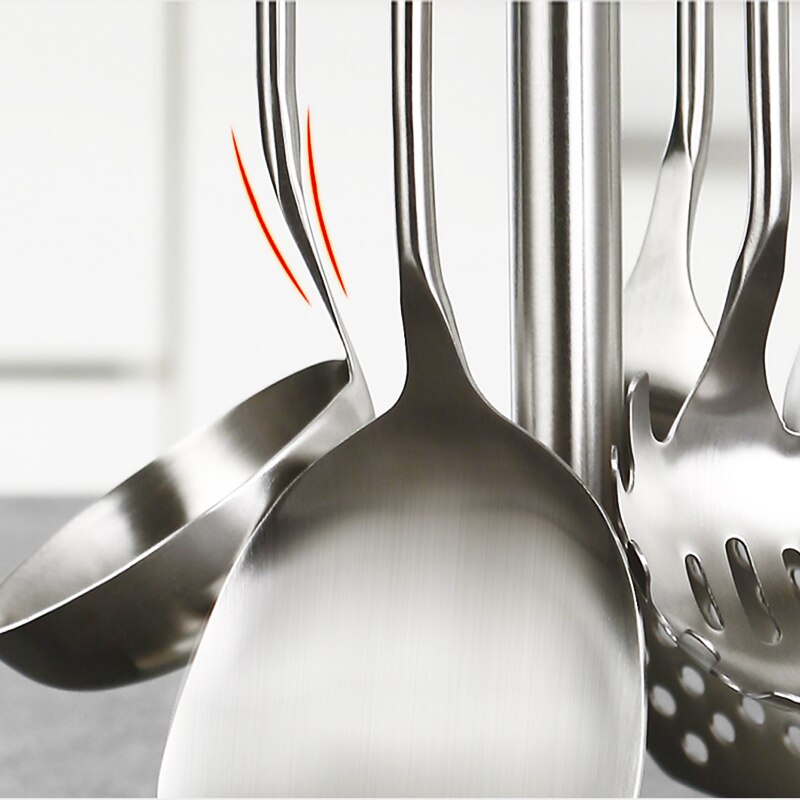 Juego de utensilios de cocina de acero inoxidable 304 con mango de palisandro, cucharón, espátulas, pinzas, utensilios de cocina antiadherentes, 1 Uds.