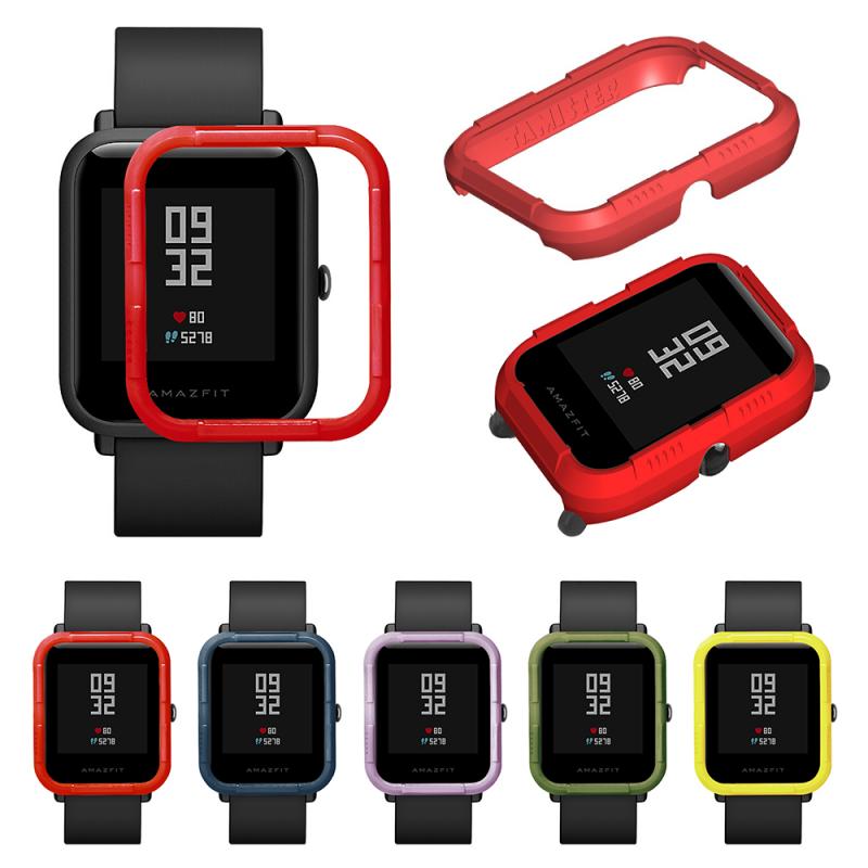 Para xiaomi huami amazfit bip juventude relógio tpu proteção silicone capa caso capa protetora caso macio escudo quadro em estoque