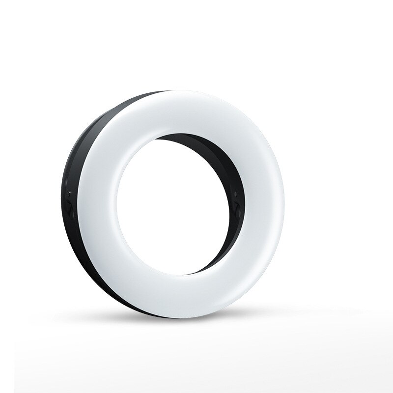 Anillo de luz Círculo LED para selfis, Mini, recargable, 3 modos de luz, maquillaje, relleno, para teléfono móvil, tableta, portátil, fotografía y vídeo: Black