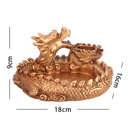 Europese Stijl Retro Creatieve Lade Dragon Elanden Leeuw Asbak Hars Ash Tray Woonkamer Home Office Decoratie Ornamenten: 1