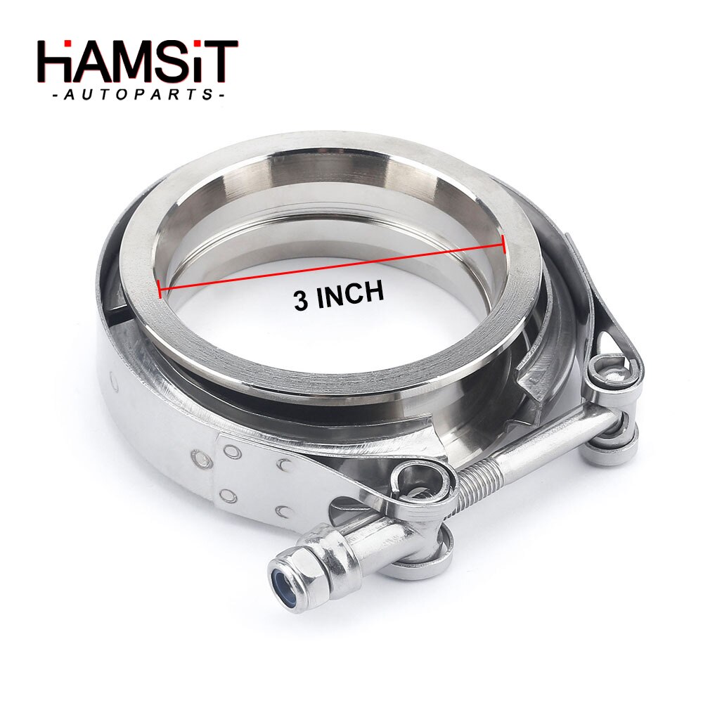 Hamsit Auto car stainless steel hose clamp #304 flange clamp V-shaped pipe clamp special for automobile exhaust dropshopping