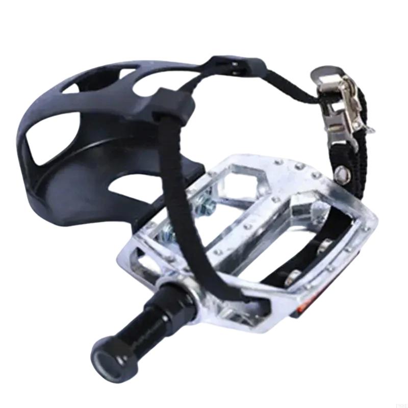 P88E Bicycles pédales Toe Clip Cage Pédales spin pour le vélo le vélo stationnaire intérieur: YELLOW