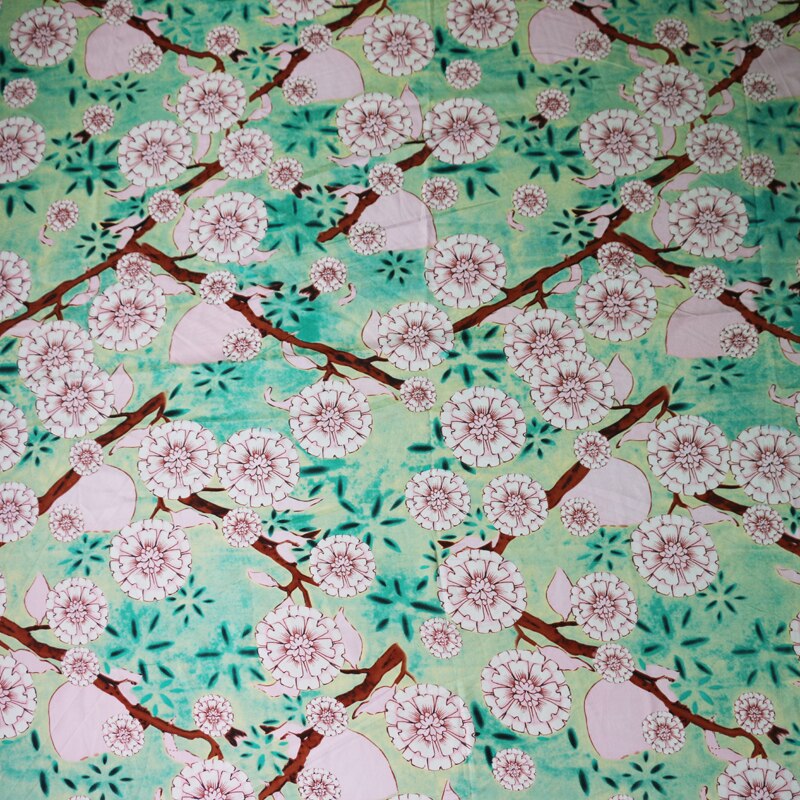 100cm*148cm Slightly Stretch Polyester Material Print Fresh Floral Faille Chiffon Fabric For Shirt Dress