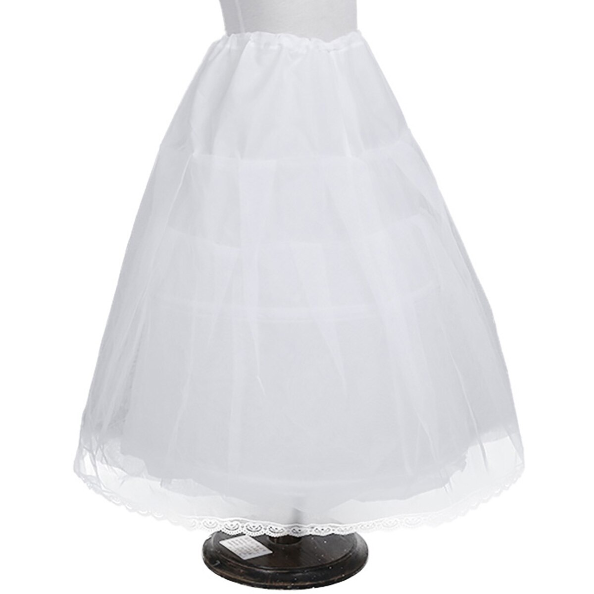 Robe de princesse Crinoline 2 pour filles, jupon blanc demi-glissant avec cordon de serrage à la taille, motif floral, tenue de soirée, sous-jupe