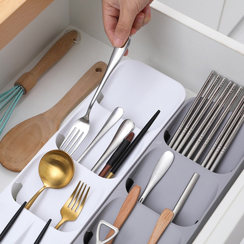 Cutlery Storage Kitchen Tray Kitchen Knife holder Organizer Kitchen Container Spoon Fork Storage Separation Knife Block Holder