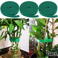 Lazos de nailon para plantas, 5m, lazo de Velcro para jardín, cinta con forma de planta, gancho, lazo de caña de bambú, accesorios de jardín