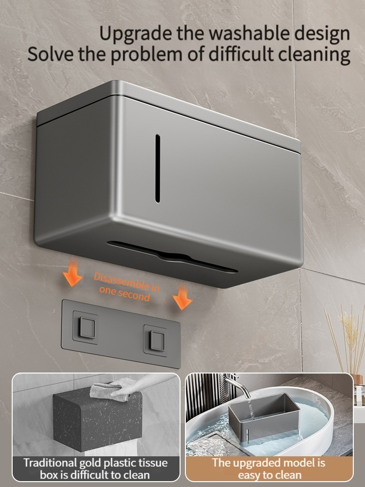 Toilet Tissue Box Wall Mounted Toilet Paper Dispenser Box Bathroom Storage Rack
