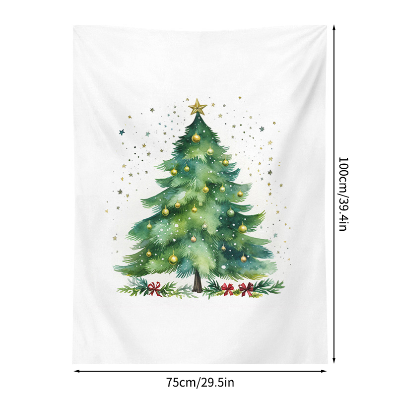 Christmas Decorative Hanging Tapestry Room Backdrop Photo Props Wall Tapestry Xmas Year Hanging Cloth: Brown