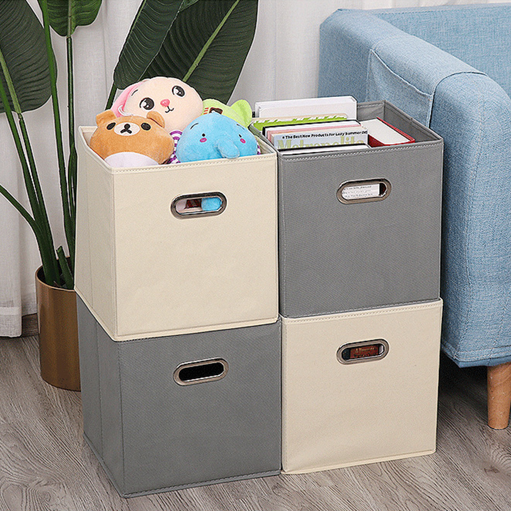 Caja de almacenamiento de tela para libros, ropa, juguetes, almacenamiento de artículos diversos, armario plegable, cajón, organizador, contenedores, cesta