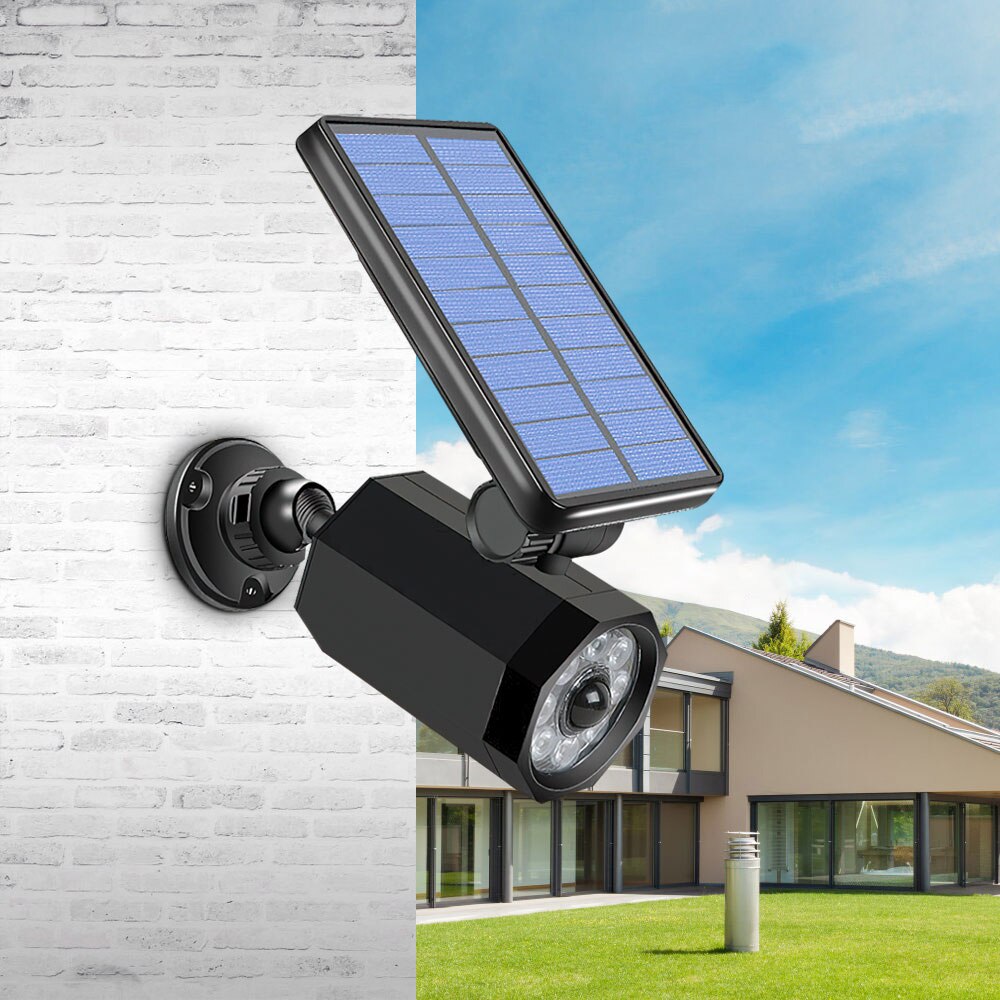 Motion Sensor Solar Light 2 In 1 Landschap Spotlight Wandlamp Simulatie Camera Met Knipperende Rode Led Voor Binnentuin