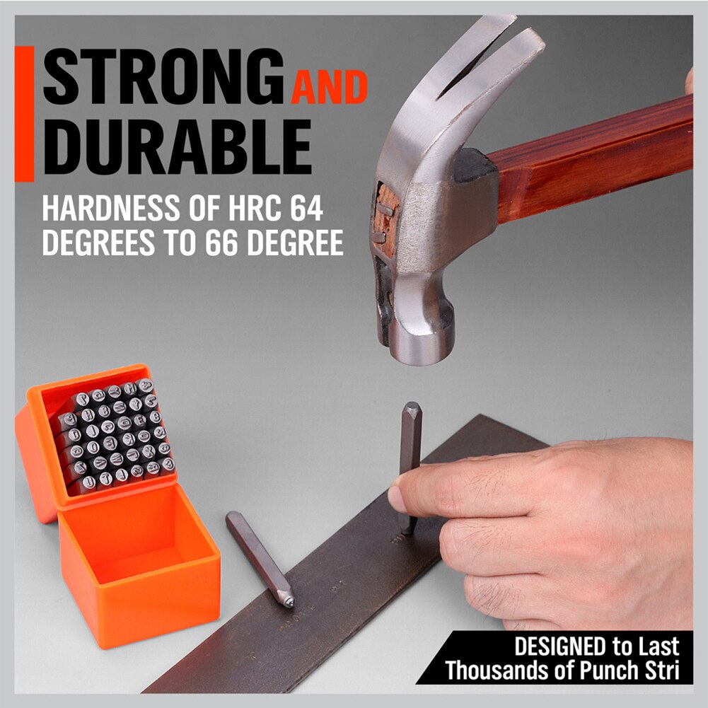 37pz impostato di punzoni per numeri e lettere impostato di punzoni cavi in metallo in acciaio temprato impostato di strumenti per bricolage artigianali