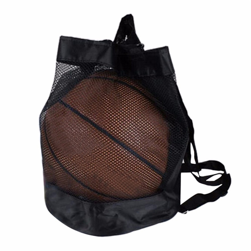 Basketball rygsæk oxford klud skulder taske basketball net taske volleyball fodbold taske: Sort