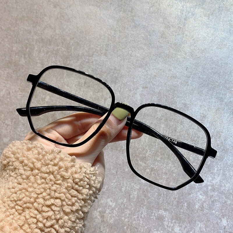 Anti-blue Glasses Retro Flat Mirror Large Frame Irregular Polygon Flat Mirror Ins Net Celebrity Plain Thin Glasses