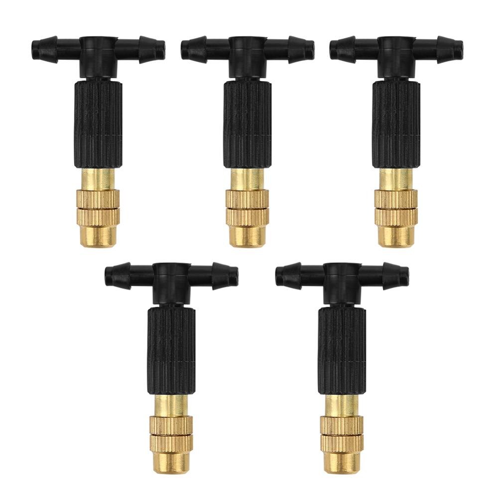 5pcs Adjustable Thread Copper Water Sprinkler Head Automatic Spray Tip Nozzles Nebulizer 4/7 Pipe Watering Irrigation System Gar: D