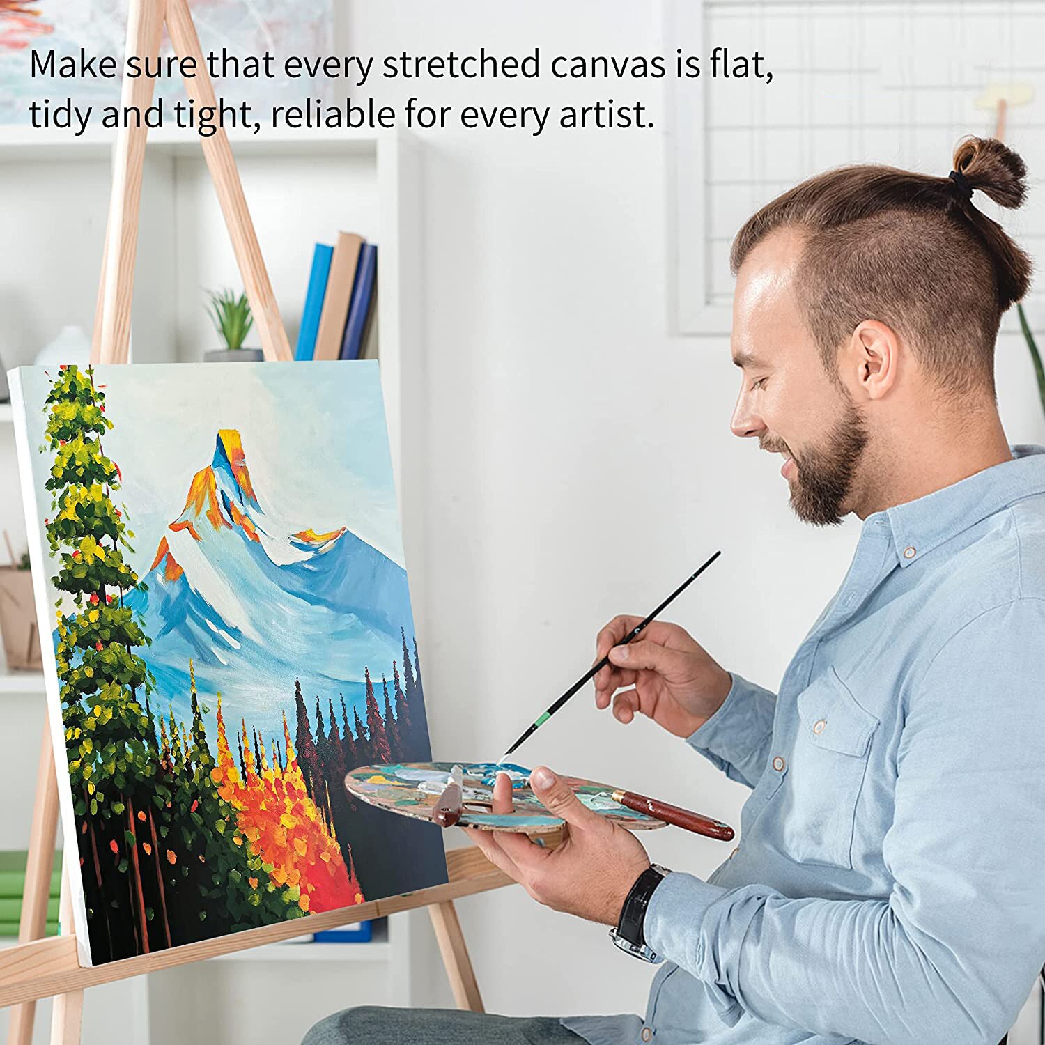 Locsyuve – lot de 10 toiles de peinture extensibles, 100% coton, fournitures d'art pour acrylique et peinture à l'huile