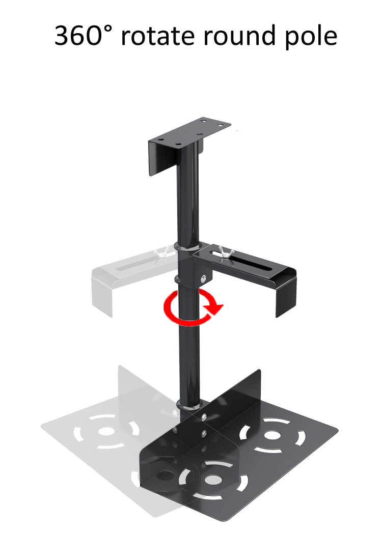 CP-02 30kg Computer CPU Stand Mainframe Hanger Host Box Stand Universele PC Case Houder Onder Bureau Muur Zijbreedte hoogte Aanpassen: Zilver