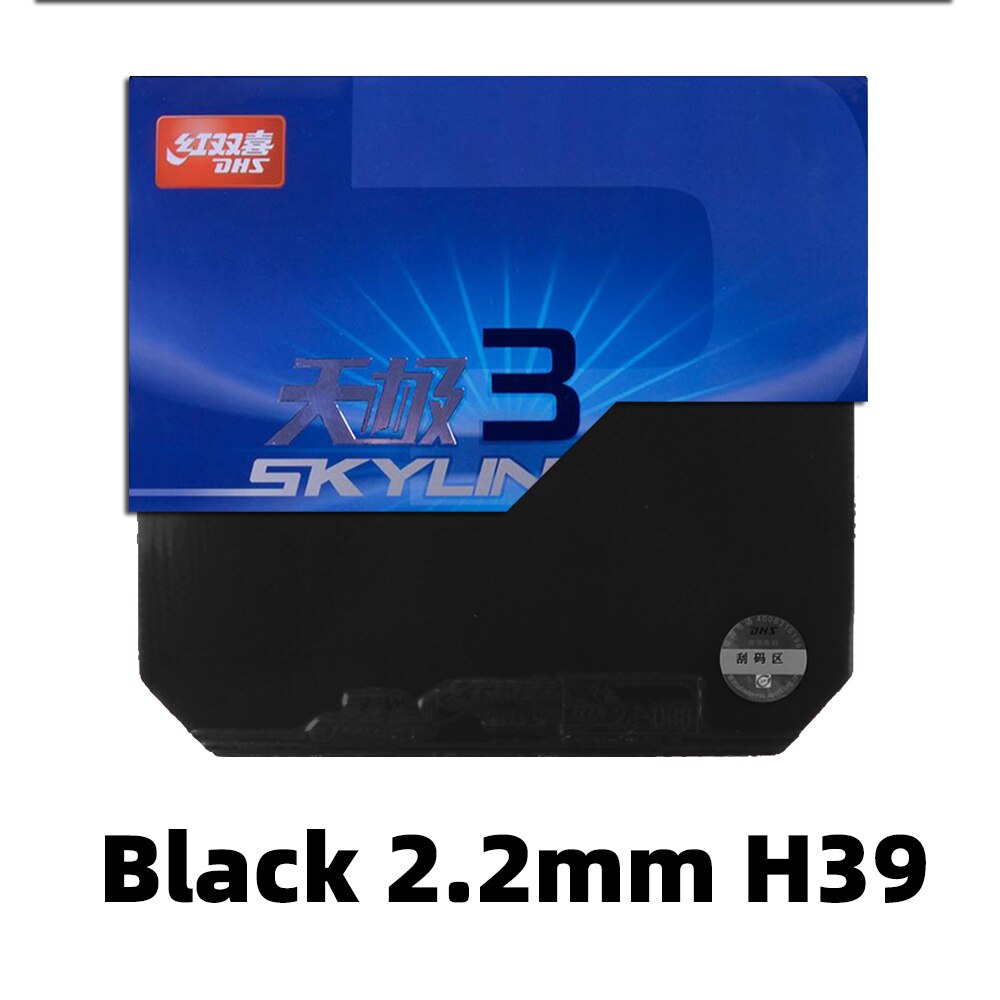 DHS Skyline 3 Skyline3 Pips en goma de tenis de mesa con esponja Goma de PingPong Original DHS Skyline-3: black 2.2mm H39
