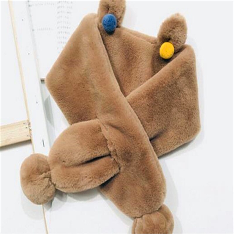Mädchen han-ausgabe mit dicken pelz kragen zu halten warme winter wolle schal männlichen babys kreuz reine farbe kaninchen wolle tuch B322: B322-brown / 2-4 Years