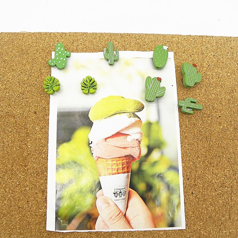 30 punaises en bois, Cactus feuille de palmier, bâton de pouce décoratif mignon pour Photos mur, cartes, tableau d&#39;affichage ou planches de liège