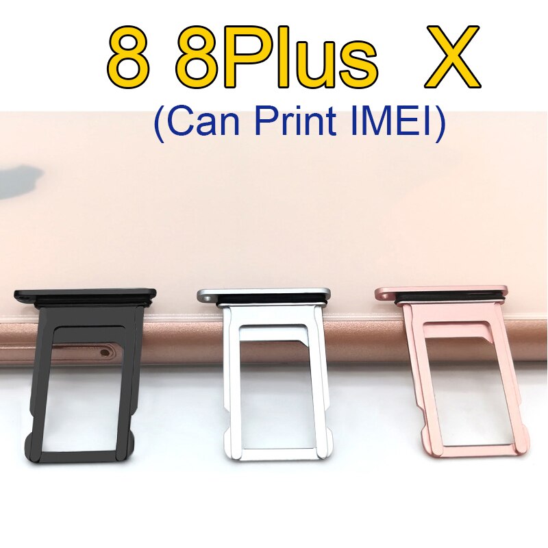 For iPhone X 8 Sim Card Tray Micro SD Holder Slot For iPhone 8 Plus Sim Card Tray with free Open Eject Pin Key Can print IMEI