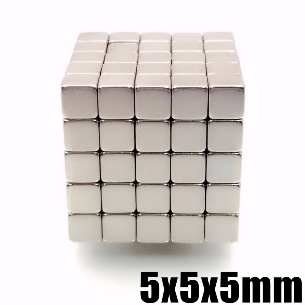 50 stuks 5x5x5 Neodymium Magneet Kubus 5mm N35 Permanente NdFeB Super Sterke Krachtige Magnetische Magneten vierkante Buck Cube 5*5*5
