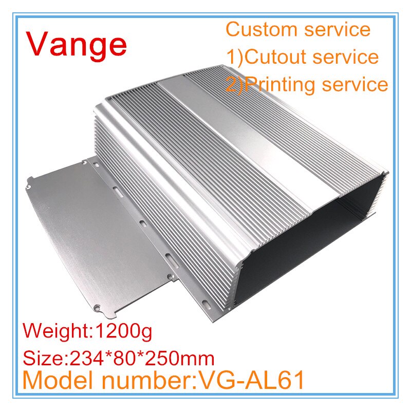 1 stks/partij geëxtrudeerd aluminium dozen chassis 6063-T5 aluminium diy behuizing case 234*80*250mm voor elektronische project