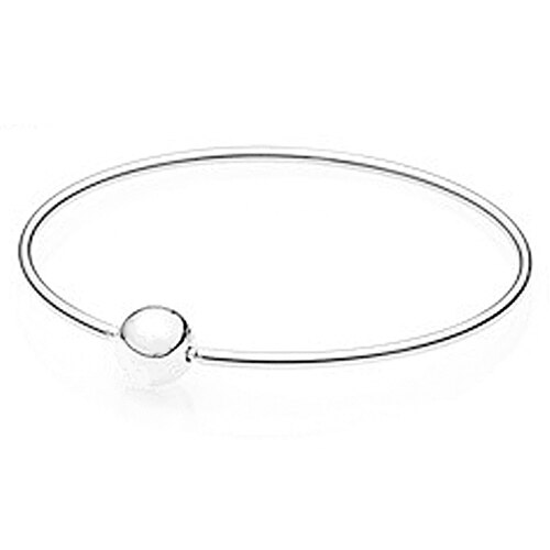 Top 100% 925 sterling silver essence series bracelet suitable for women's original bead fit diy charm chain: 18cm essence bangle