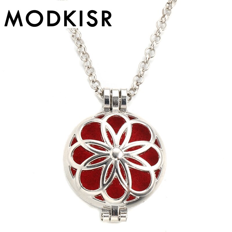 MODKISR Commercio All'ingrosso di Alta Qualità 30 millimetri Fiore Del Sole Elegante Squisito Diverse Olio Essenziale di Diffusione Della Collana Aroma Del Pendente Del Locket: Color Oro puro