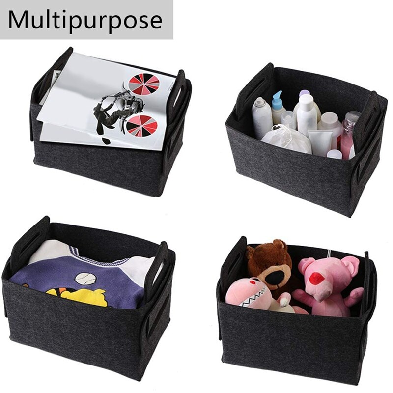 2 szt. Przechowywanie kosze z filcu pudełko-składane duże pojemniki na szafy z uchwytem Organizer robić prania solidne kosze półkowe