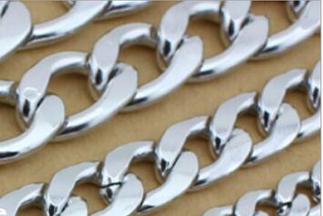 Corrente de metal para colar ghrqx, colar com corrente de alumínio sem ferrugem, 1 metro, 8mm x 11mm corrente de cintura acessórios roupas: sliver  rhodium