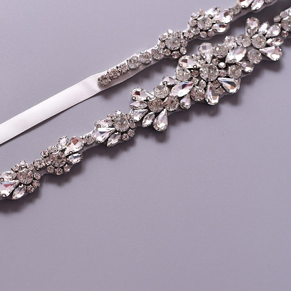 Topqueen bröllopsbälte kristall strass skärp dam formella bälten paljettbälte för kvinnor glitter silver bälte kvällsbälte  s392g