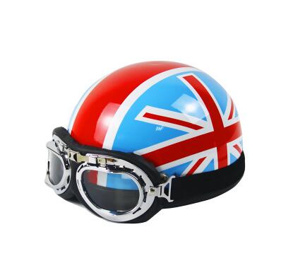 Mode Britse Union Jack Britse Motorhelm Elektrische Fiets Helmen Zomer Half Gezicht Modellen Helm Van Abs