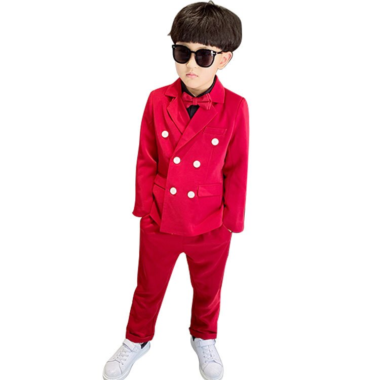 Costume formel pour garçon, ensemble de vêtements pour enfants, Blazer à Double boutonnage, pantalon, motif floral, Piano de mariage, Costume de récital, beau