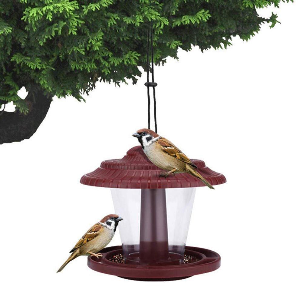 Plastic Transparent Bird Feeder Bottle Outdoor Courtyard Balcony Waterproof Hanging Pet Bird Water Food Container Clear Feeder