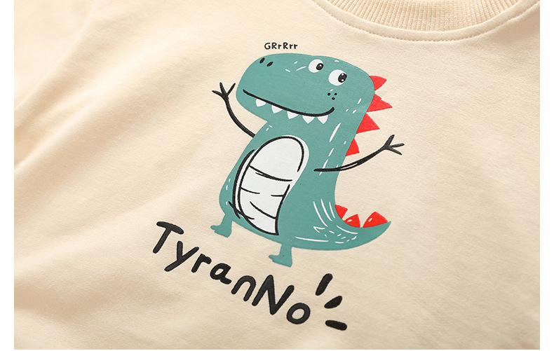 Ragazzi Maglietta Lunga Del Manicotto Delle Ragazze Dei Capretti Del Bambino Del Bambino Del Cotone Magliette E Camicette Del Bambino Del Fumetto Dinosauro Tee Vestiti Per Ragazze di Estate Vestiti Infantili