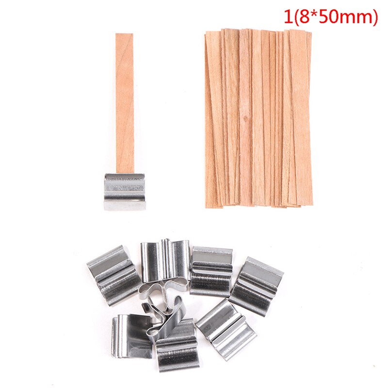20Pcs Wooden Candles Wick with Sustainer Tab Candle Wick Core for Candle: A1