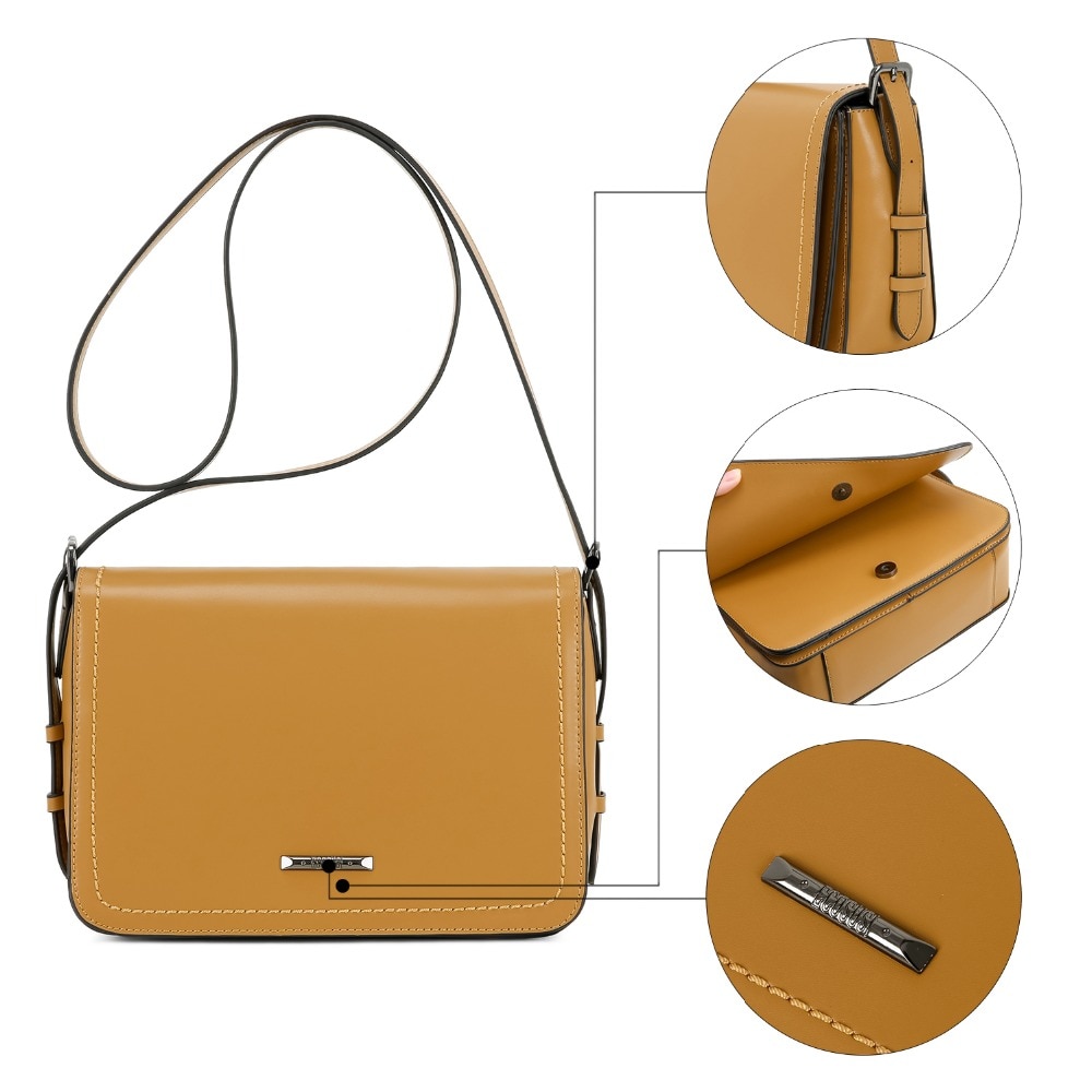 ECOSUSI 9.8 Inch Women Bags Small Shoulder Bag for Women Messenger Bags Ladies Retro PU Leather Handbag Female Crossbody Bags