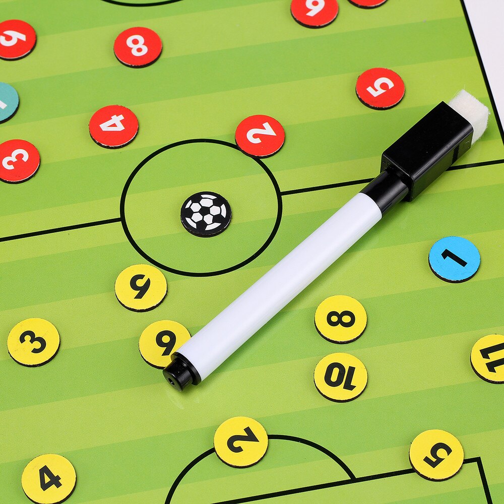 Foldable Portable Football Coach Board PU Leather Football Training Soccer Accessories Magnetic Tactic Clipboard With Pen Tool