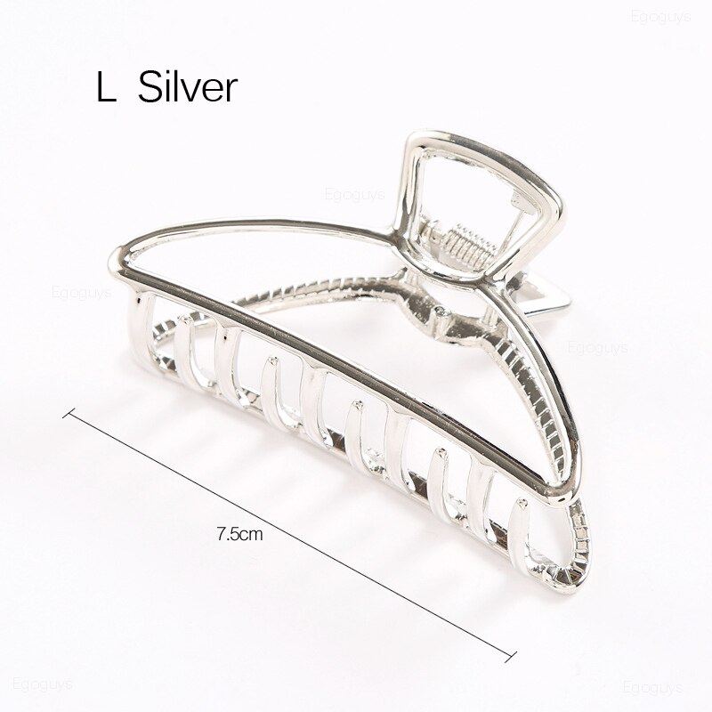 1 pinza para el pelo para niñas y mujeres, pinzas geométricas para el cabello, pinza para el pelo, agarre de Color sólido, horquillas coreanas, pasadores de Metal, herramientas de estilismo: Oro