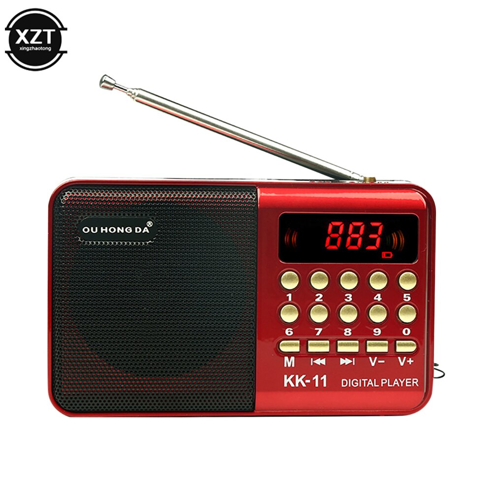 Mini Radio portátil recargable de mano, reproductor de MP3, FM Digital, USB, TF, dispositivos de altavoz, suministros,