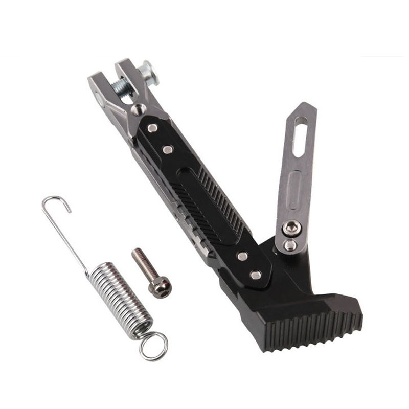 Moottoripyörän osat säädettävä korkeus 21-25cm sivutuet moottoripyörän muokattu jalkakiinnike cnc-alumiiniseoksesta tehdyt sivutuet: Harmaa