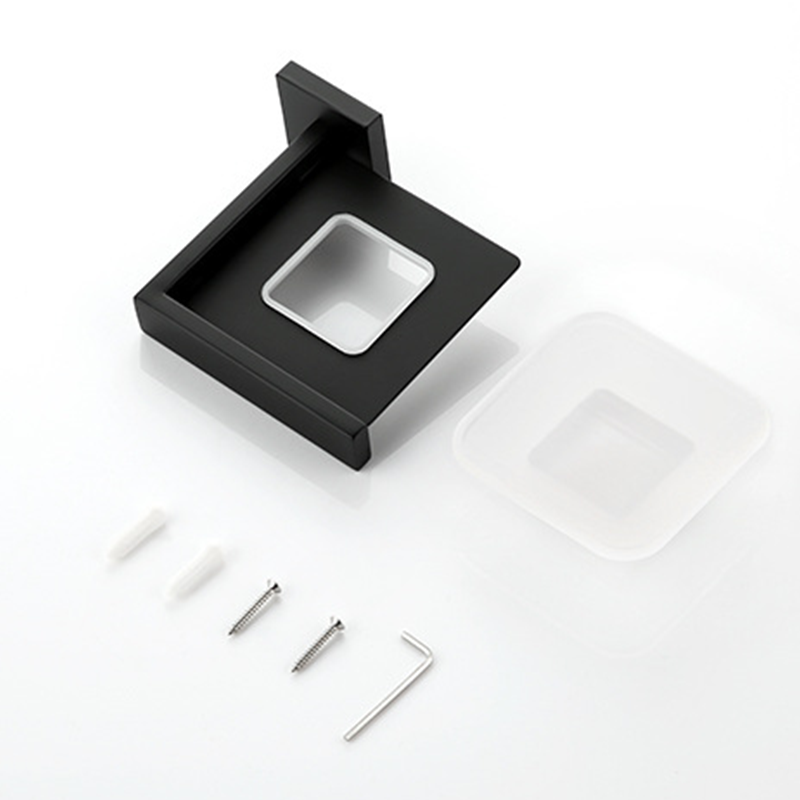 Zwarte Badkameraccessoires Rvs Set Wandrek Handdoekrek Handdoekhouder Kleding Haak Toiletborstel Hanger