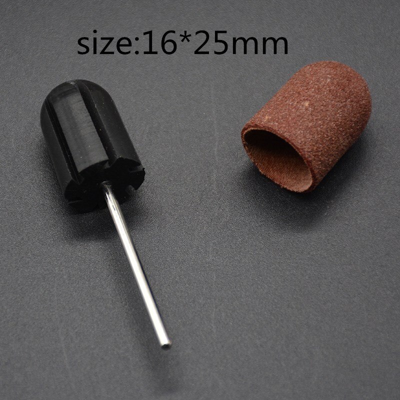 Maohang nagelschuurbanddop rubberen doorngreep manicureboormachine accessoire (1 stuks dop +1 stuks rubberen greep): 1625mm