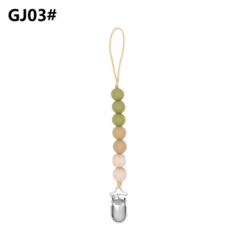 Atrapy klipsów chłopcy niemowlę dziewczyny łańcuszek smoczka silikonowe ząbkowanie ulga zabawki koraliki Soothie uchwyt na smoczek klipy prezent na niemowlę prysznic: 3